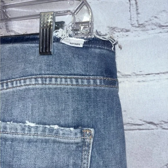Mother Distressed Jeans Straight Leg Dazzler XYZ Double Fray Helter Skelter 27 - Picture 8 of 10